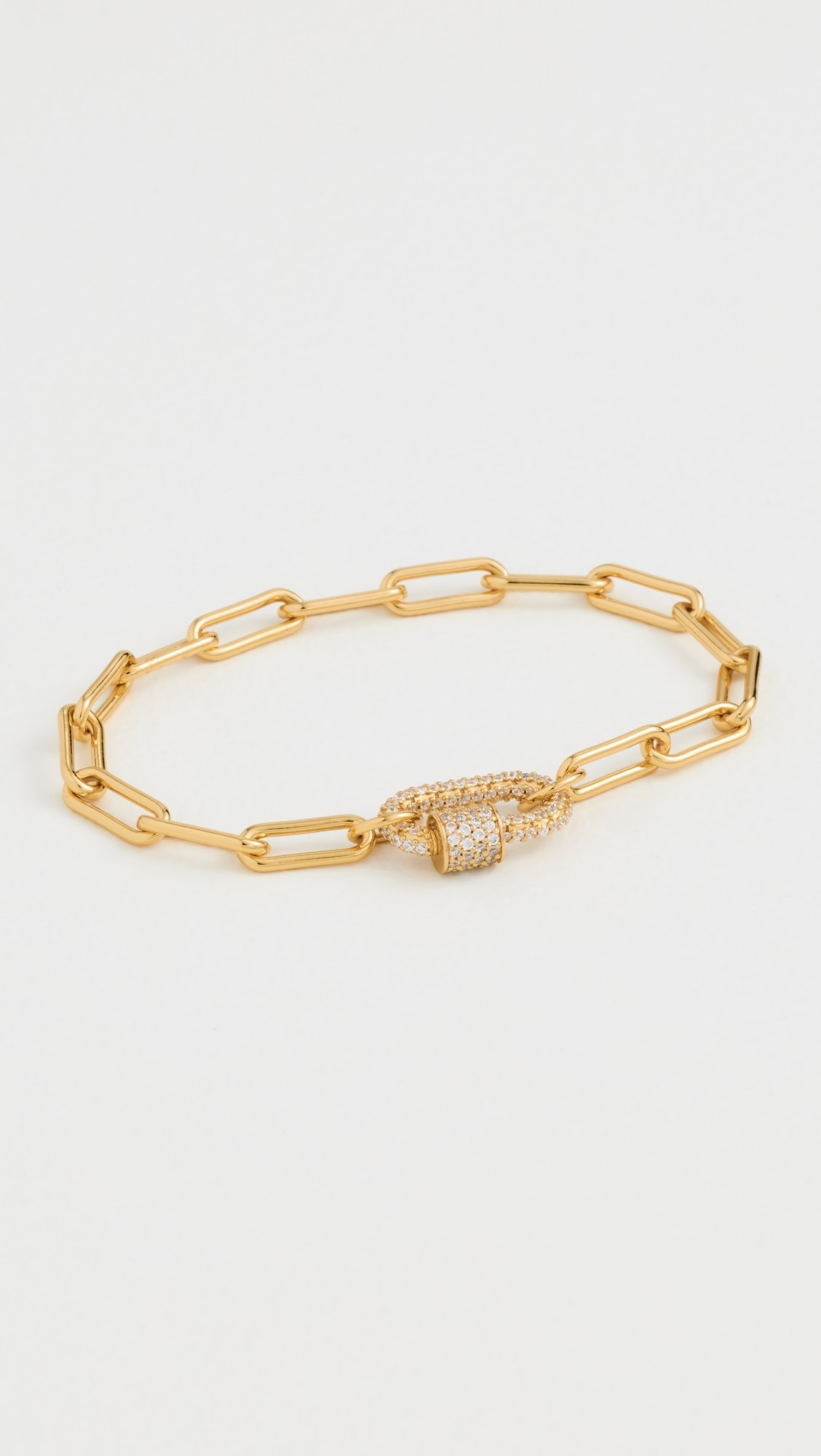 Pave Carabiner Paperclip Chain Bracelet | Shopbop