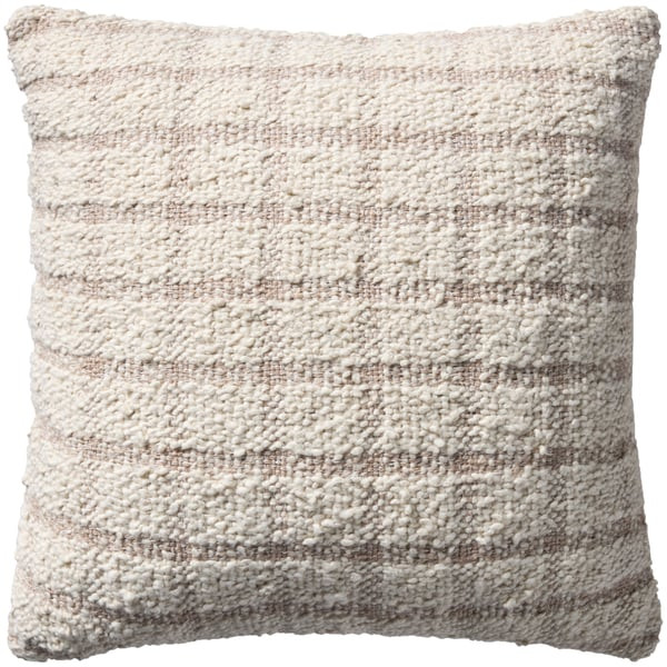 Erin Pillow PMH-0073 Ivory/Natural Cotton Checkered | Rugs Direct