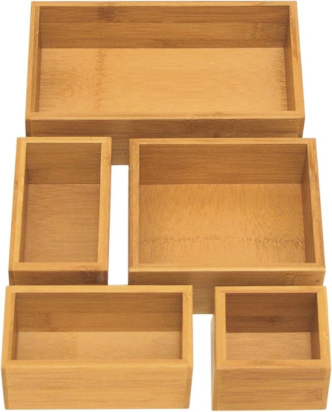 Seville Classics Bamboo Box Kitch Utensil Drawer Organizer & Home, Office Tool Holder Storage Org... | Amazon (US)