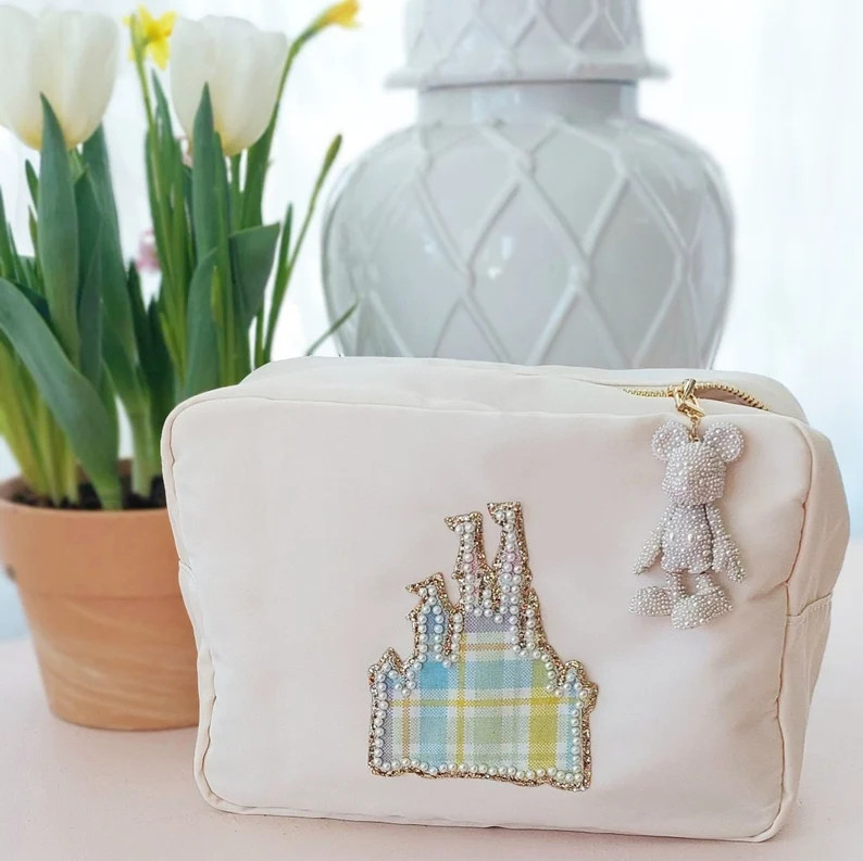 XL Cream Single Castle Gold Zipper Pouch | Etsy | Etsy (US)