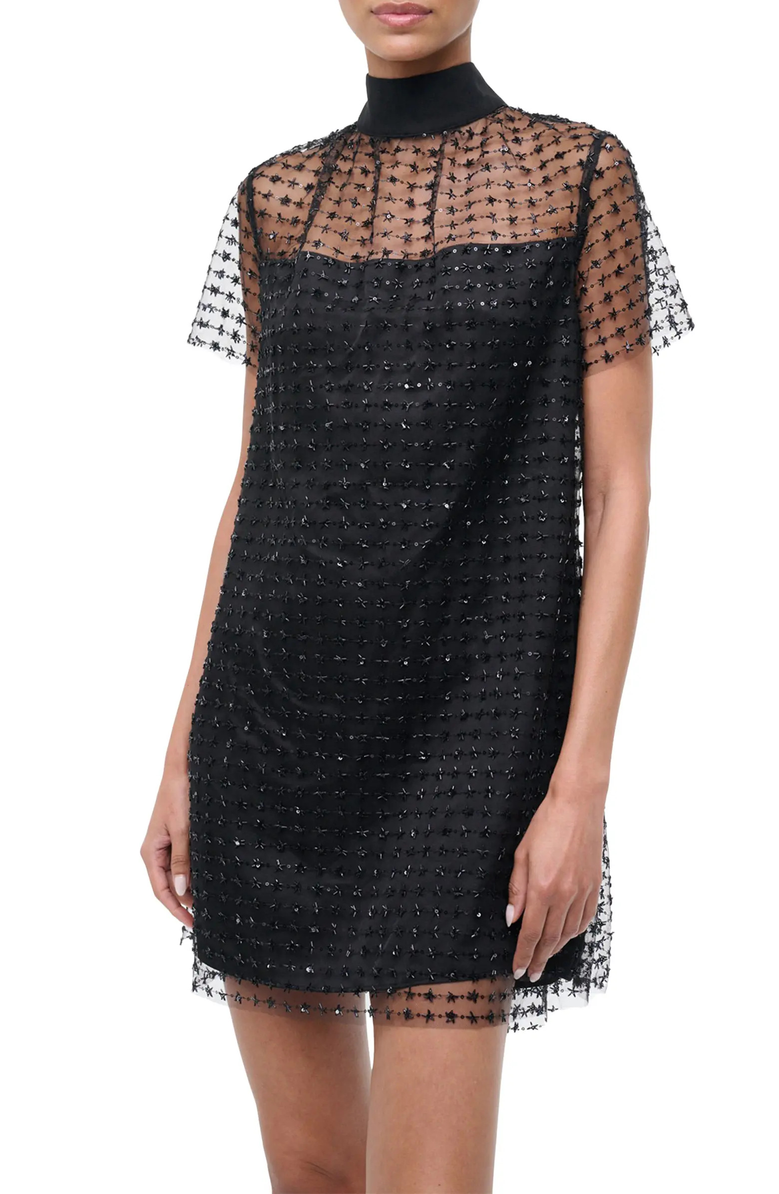 STAUD Ilana Beaded Tulle Minidress | Nordstrom | Nordstrom