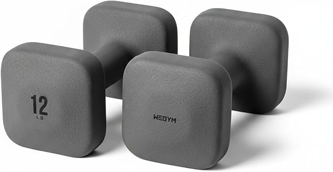 WeGym SafeGrip Square Dumbbells with Anti Slip Handles, Aesthetic Free Weights for Home Workouts,... | Amazon (US)