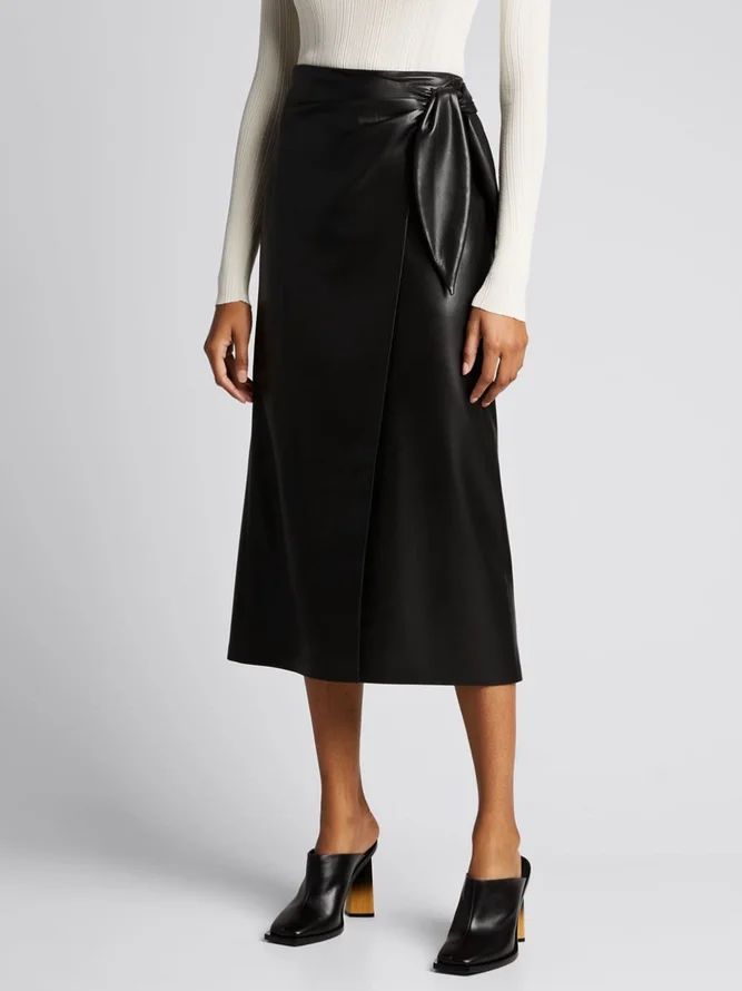 Fall Leather Lace-Up Formal A-Line Elegant Skirts | StyleWe (US)