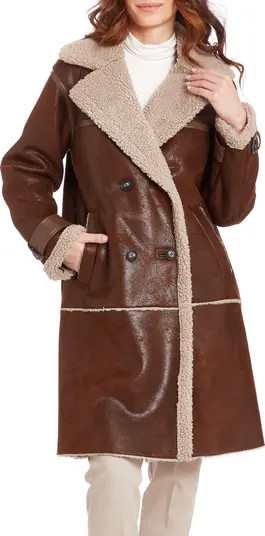 Faux Shearling Lined Faux Leather Coat | Nordstrom Rack