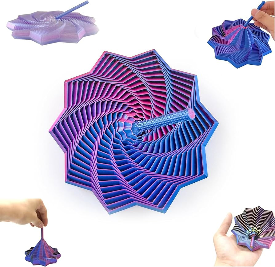 3D Printed Fidget Toy,Fractal Sensory Fidget Star with Handle,Hexagonal Decompression Satisfying ... | Amazon (UK)