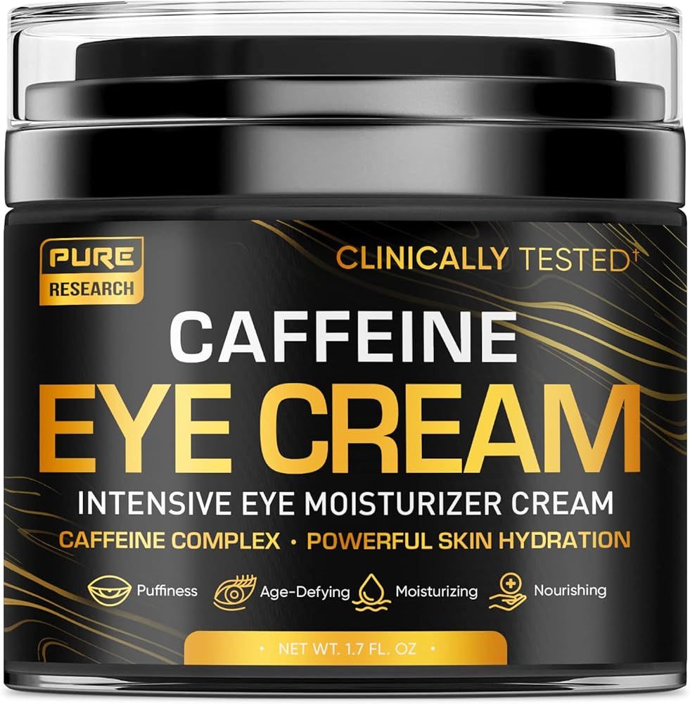 Caffeine Eye Cream For Anti Aging, Dark Circles, Bags, Puffiness. Great Under Eye Skin + Face Tig... | Amazon (US)