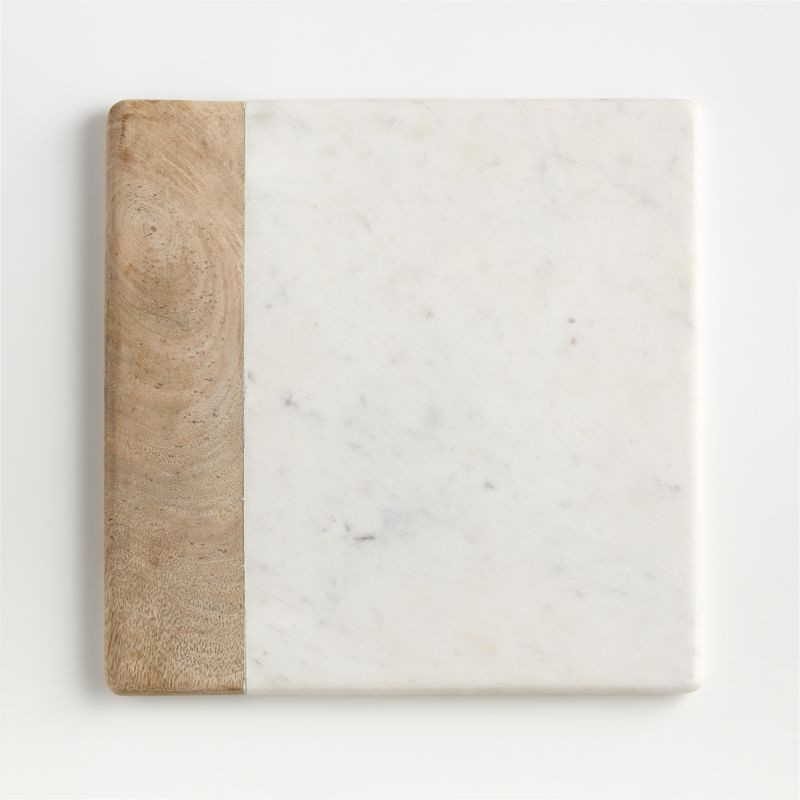 Wood Marble Square Platter + Reviews | Crate & Barrel | Crate & Barrel