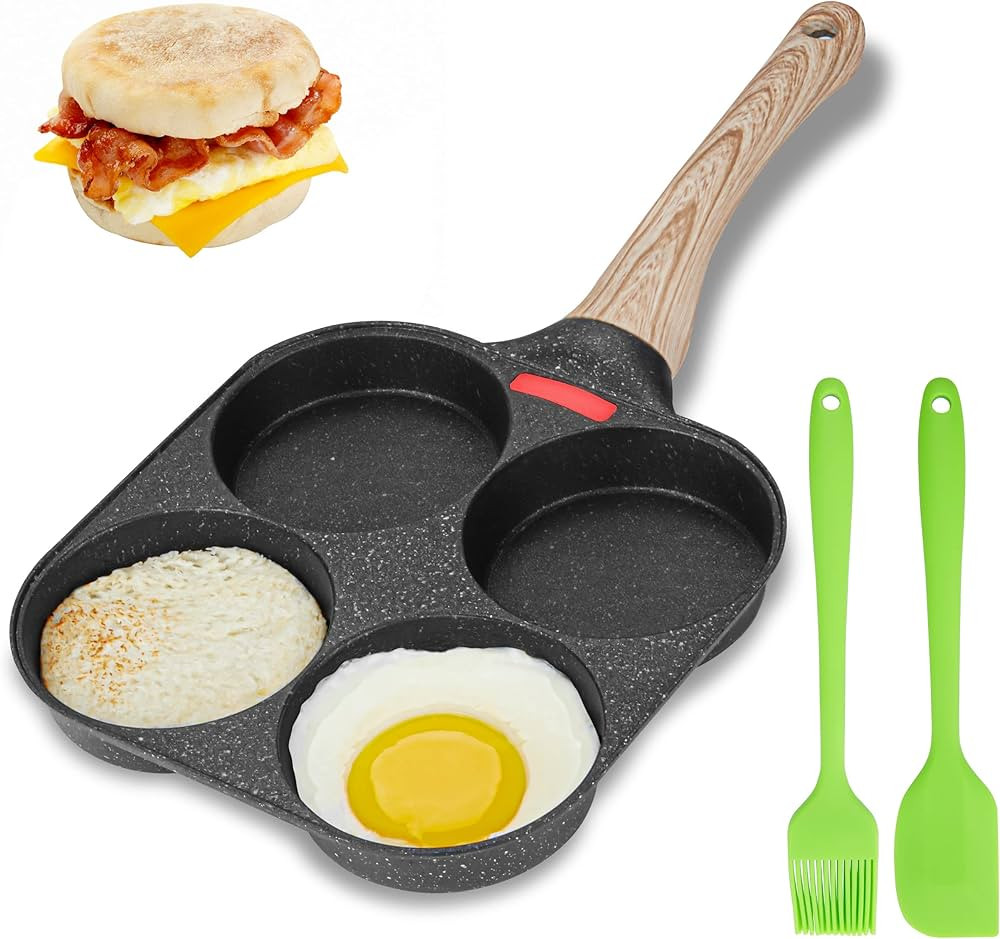 MyLifeUNIT Egg Frying Pan, 4-Cup Egg Pan Nonstick, Fried Egg Pan Skillet for Breakfast, Pancake, ... | Amazon (US)