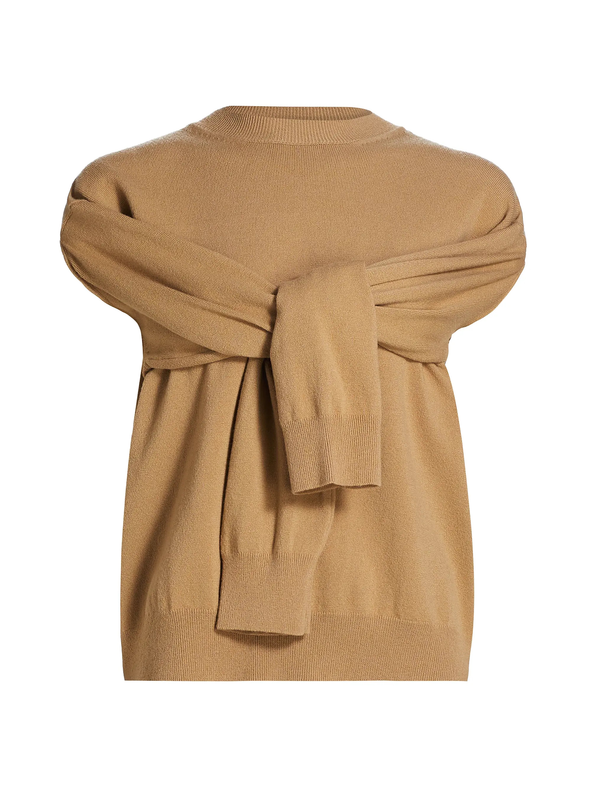 Wool Draped-Sleeve Armhole Sweater | Saks Fifth Avenue