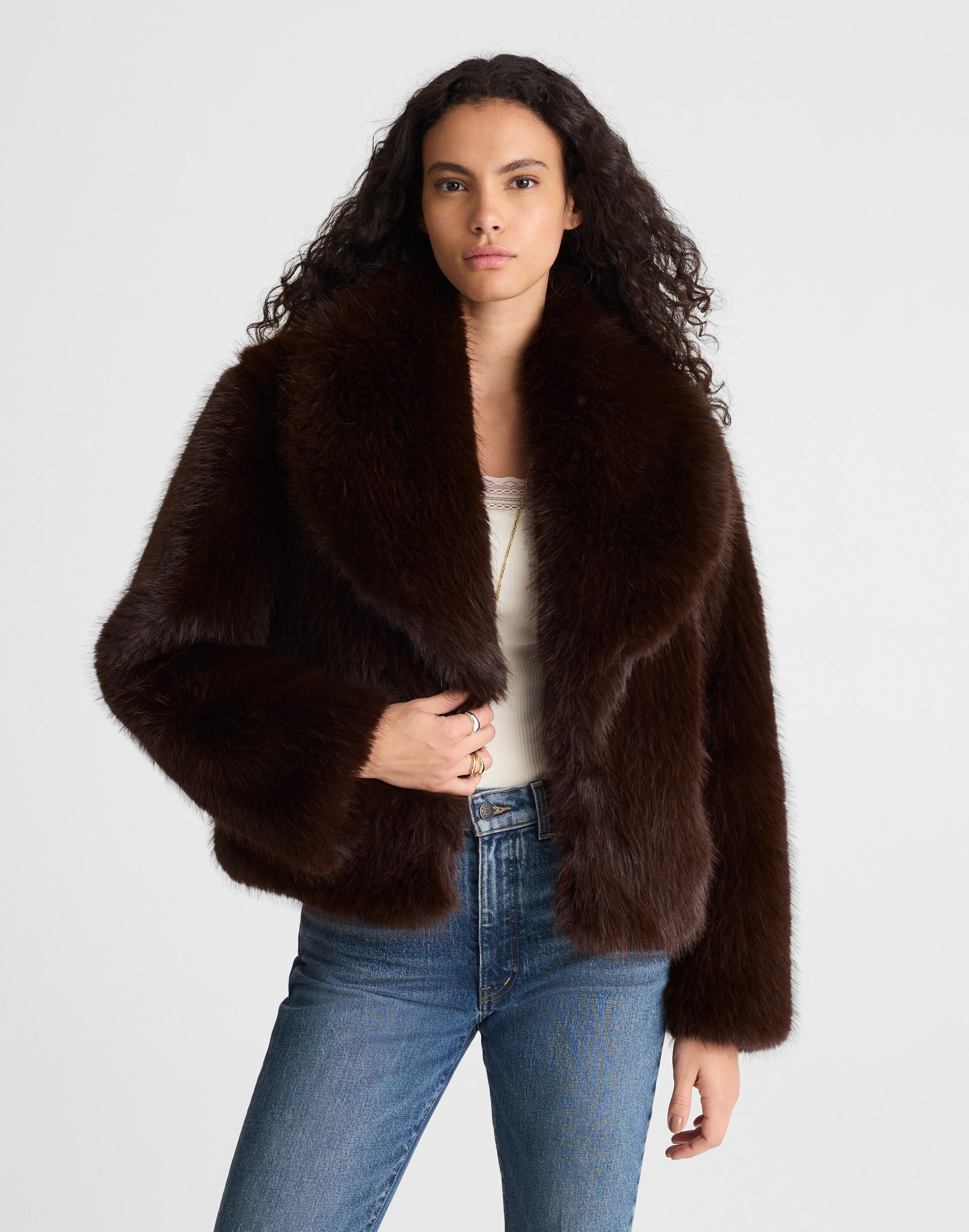 Faux-Fur Shawl-Collar Coat | Madewell