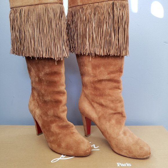 CHRISTIAN LOUBOUTIN Majung 85 Veau Velours Suede boots | Poshmark