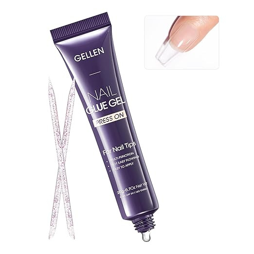 Gellen Semi Solid Nail Glue for Press ons, UV Nail Glue Gel for Nail Tips Acrylic Nails and Press... | Amazon (US)