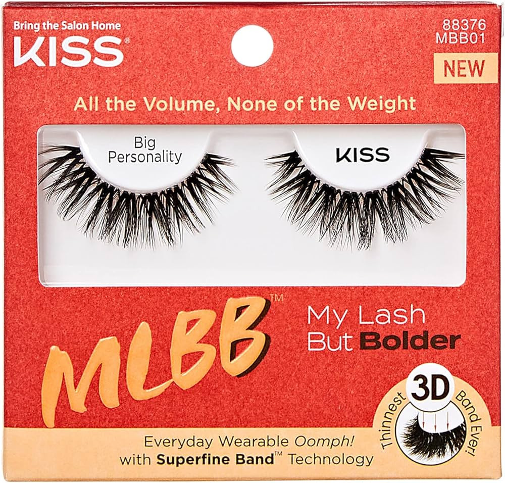 KISS My Lash But Bolder 3D Volume False Eyelashes - Big Personality, Black, Comfortable, Volumino... | Amazon (US)