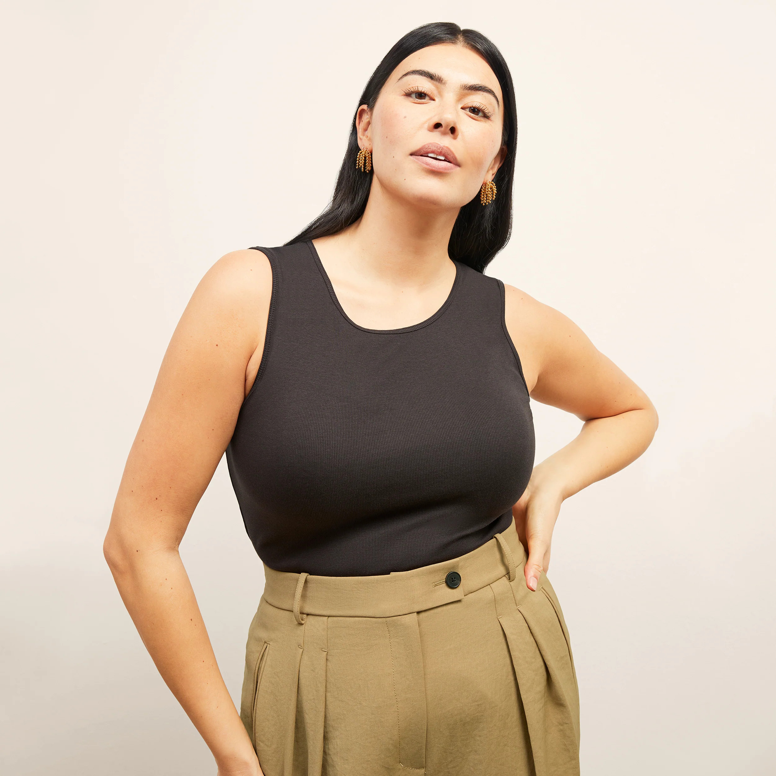 Paige Tank - Organic Ribbed Pima Cotton :: Black | MM LaFleur