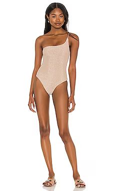 Nookie One Shoulder One Piece in Nude Lurex from Revolve.com | Revolve Clothing (Global)