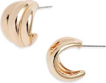 Open Edit Wide Ridged Huggie Hoop Earrings | Nordstrom | Nordstrom