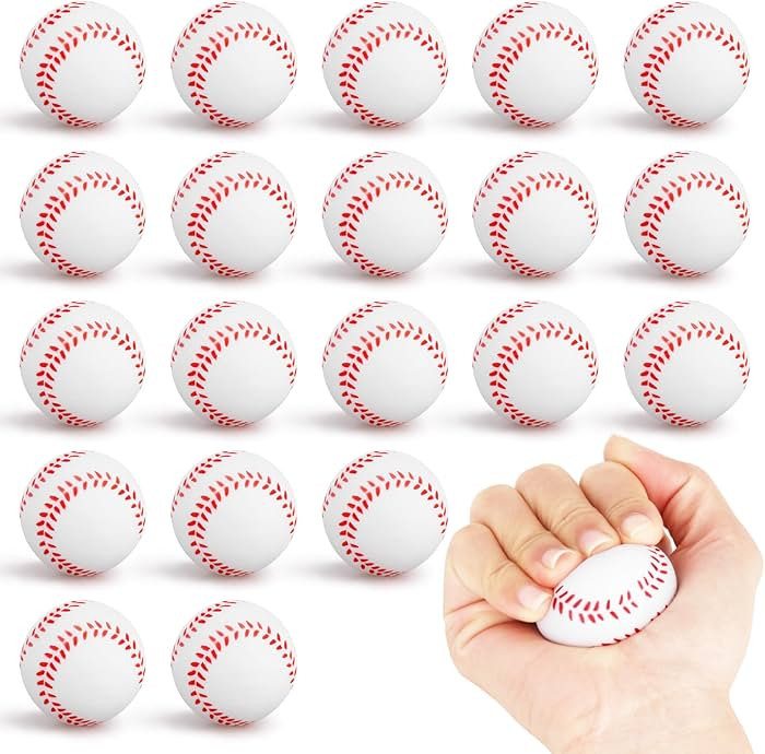 Mini Baseball Stress Ball 20 Packs Baseball Party Favors Small Foam Squeeze Anxiety Toy Sports Sq... | Amazon (US)