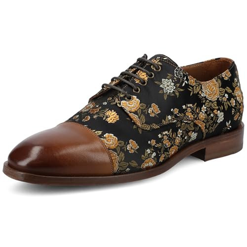 TAFT Mens Jack Shoe Dress Loafer Genuine Leather Jacquard Upper lace-up Cushioned Insole Eden 10.5 Medium Mens US | Amazon (US)