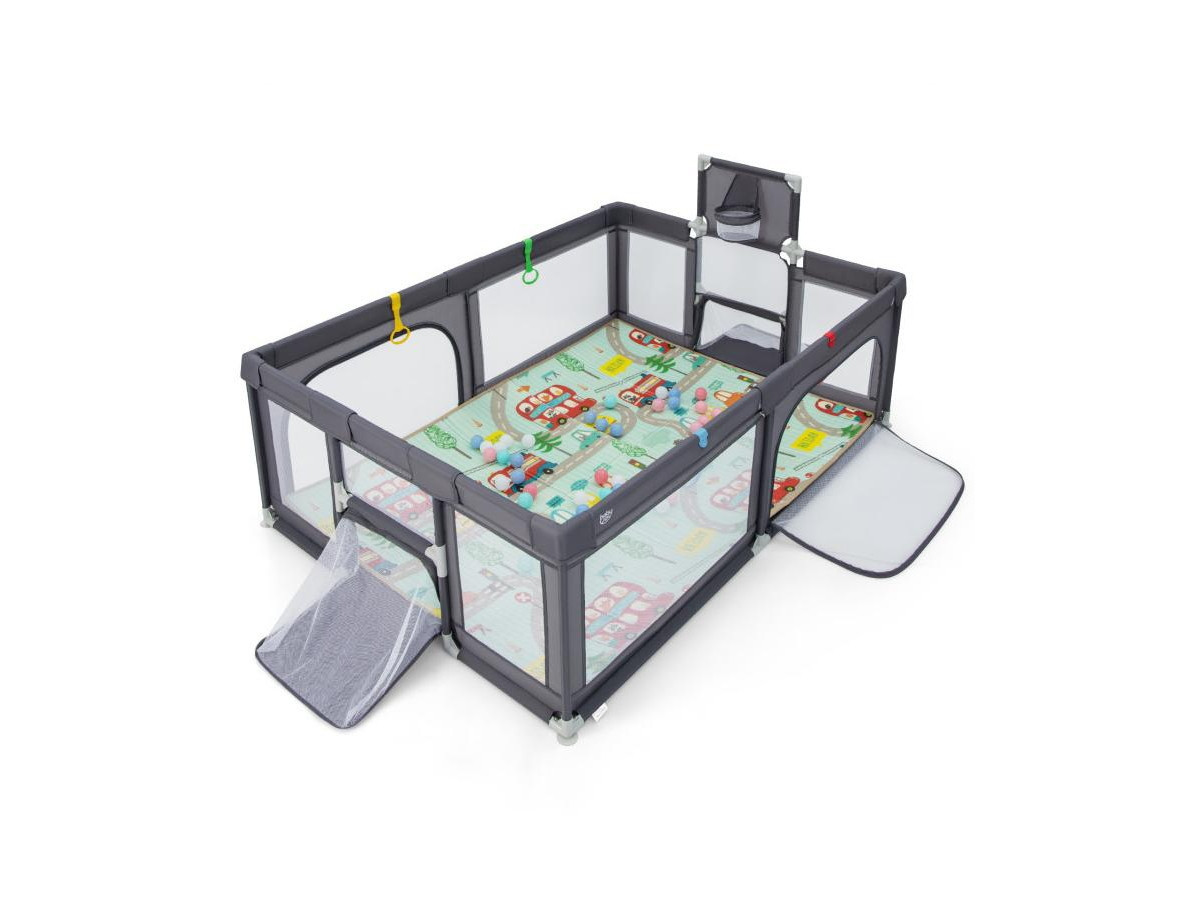 Large Baby Playpen with Mat and Ocean Balls - Dark grey | Macy's