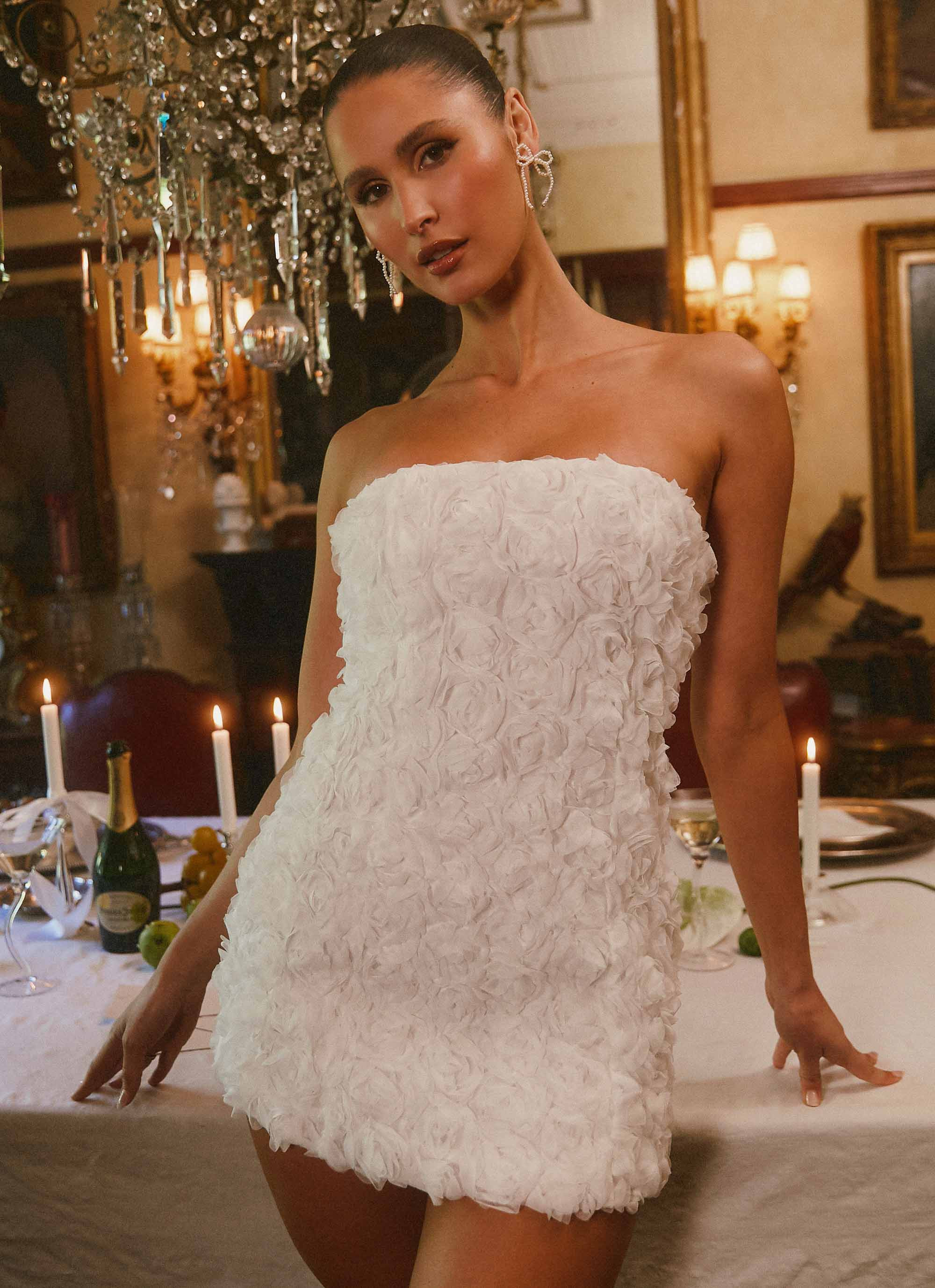 Ayanna Strapless Mini Dress - White | Peppermayo (Global)