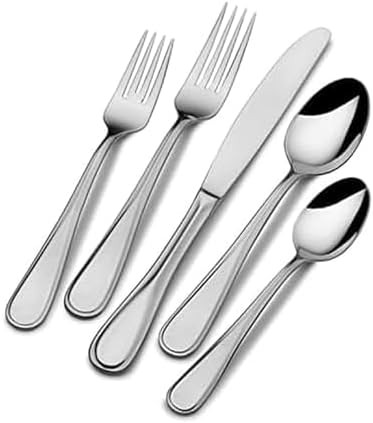 Mikasa Bravo 65-Piece Flatware Set for 12, 18/10 Stainless Steel Silverware with Full Service, In... | Amazon (US)