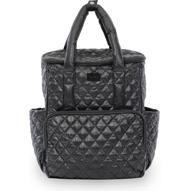 London Quilted Diaper Backpack, Black | Maisonette