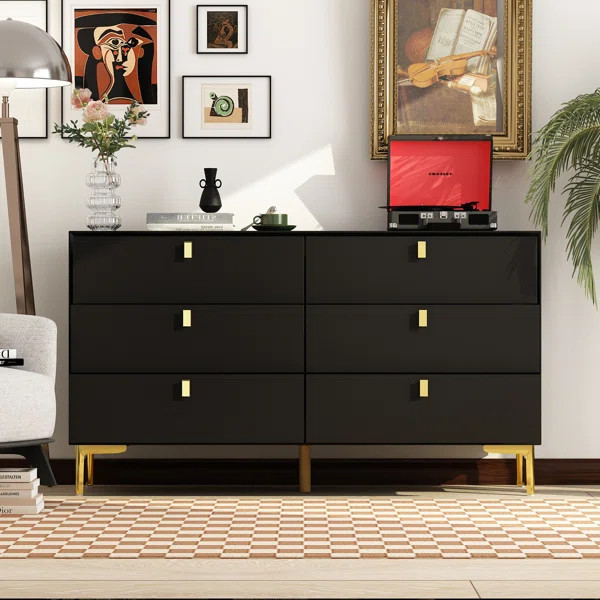 Johnnye 6 Drawer 55" W Double Dresser | Wayfair North America