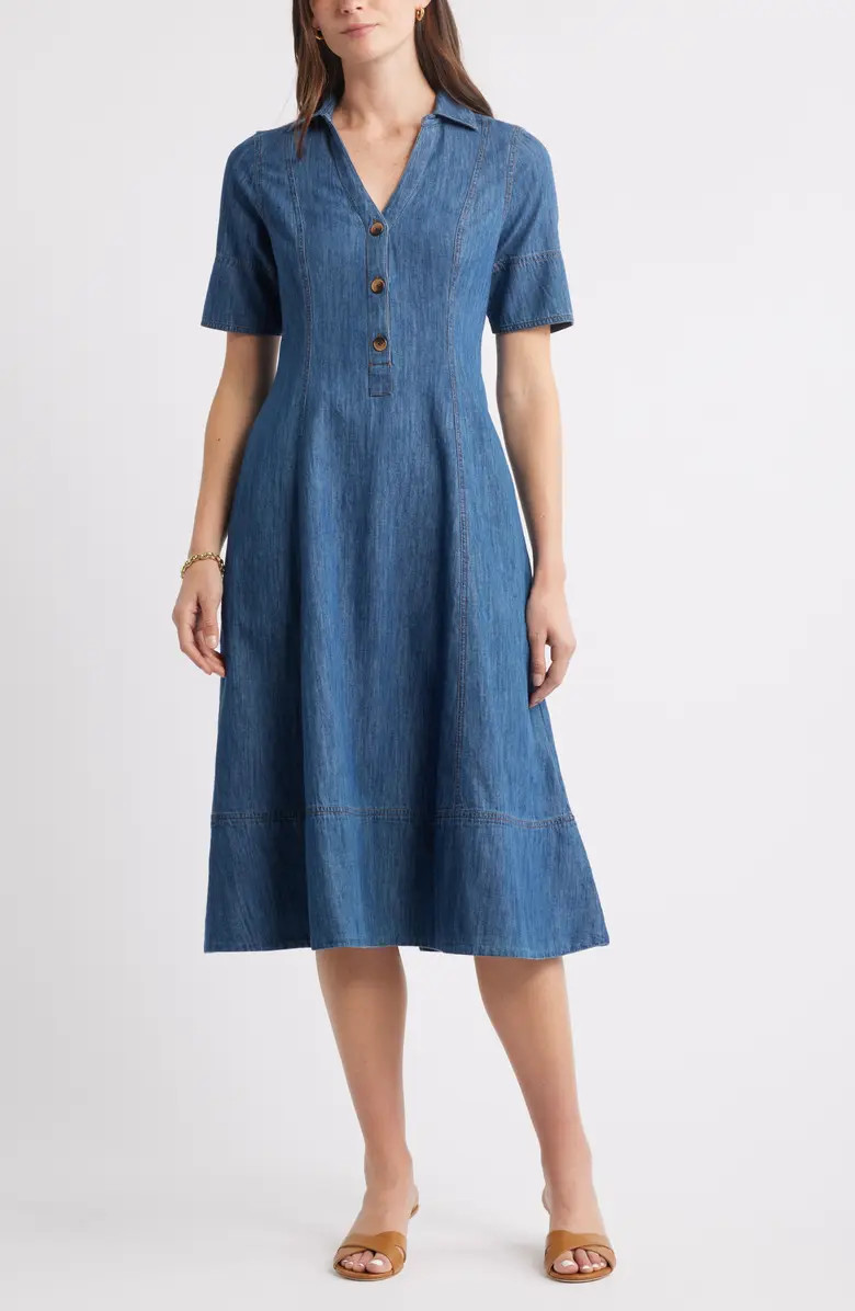 Caslon® Chambray A-Line Shirtdress | Nordstrom | Nordstrom