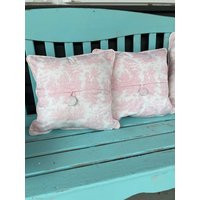 Bubblegum Pink Toile French Country Shabby Chic 18x18, 20x20 Pillow Covers | Etsy (US)