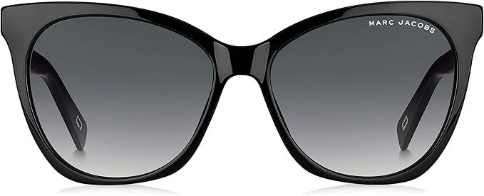 Marc Jacobs Women's Marc 336/S Cat Eye Sunglasses, Black/Gray Shaded, 56mm, 16mm | Amazon (US)