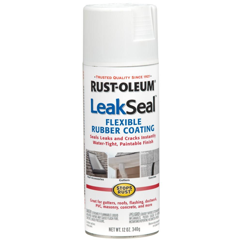 12 oz. LeakSeal White Flexible Rubber Coating Spray Paint | The Home Depot