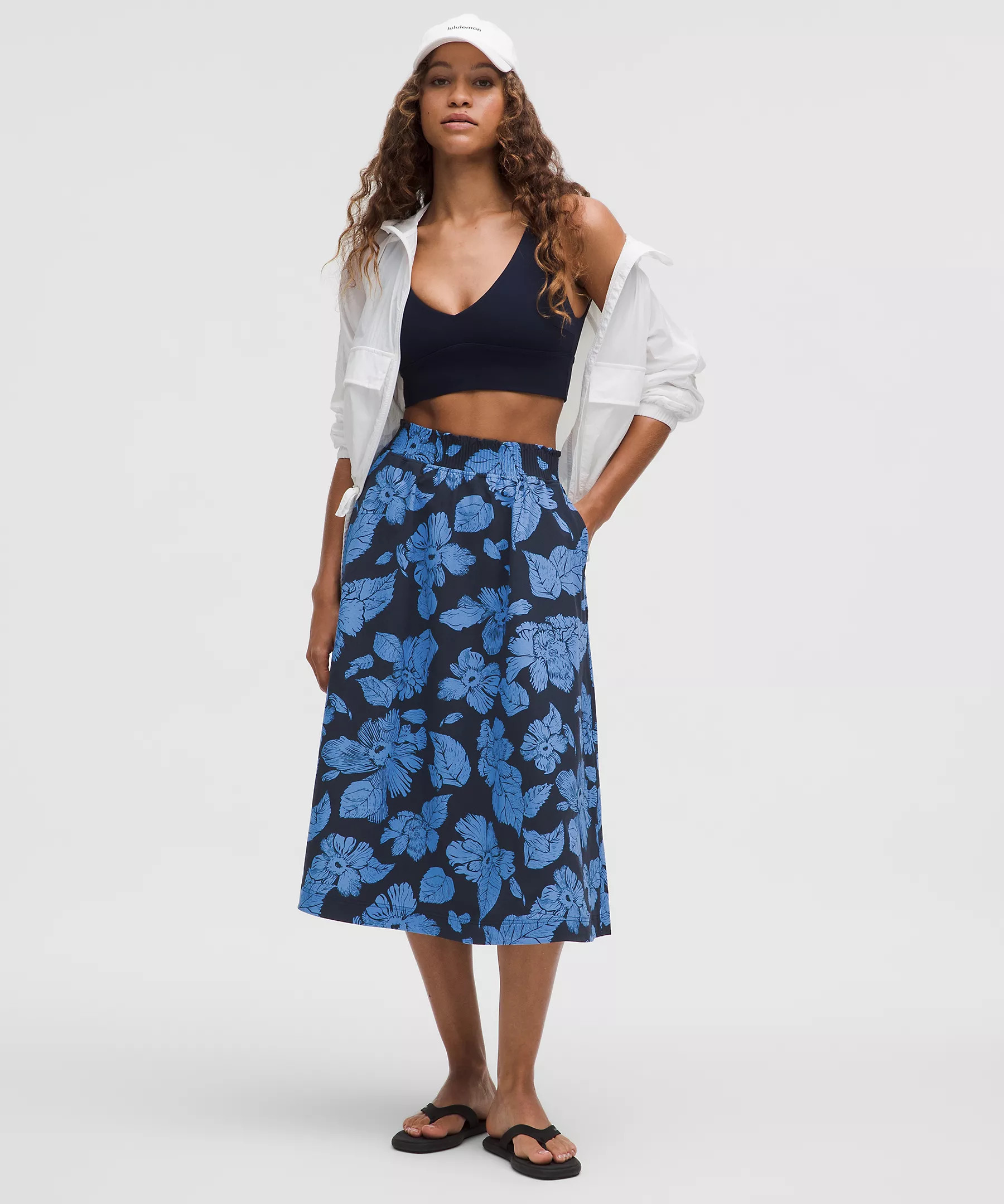 Stretch Woven Ruffle-Waist Midi Skirt | Lululemon (US)