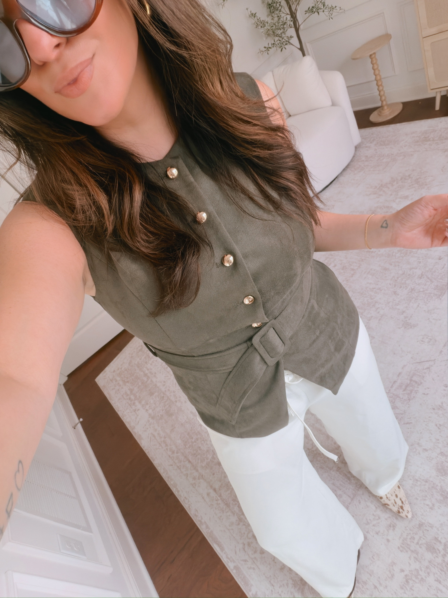 Wearing a large in the vest and an XL in the pants 

 #LTKSeasonal #LTKMidsize