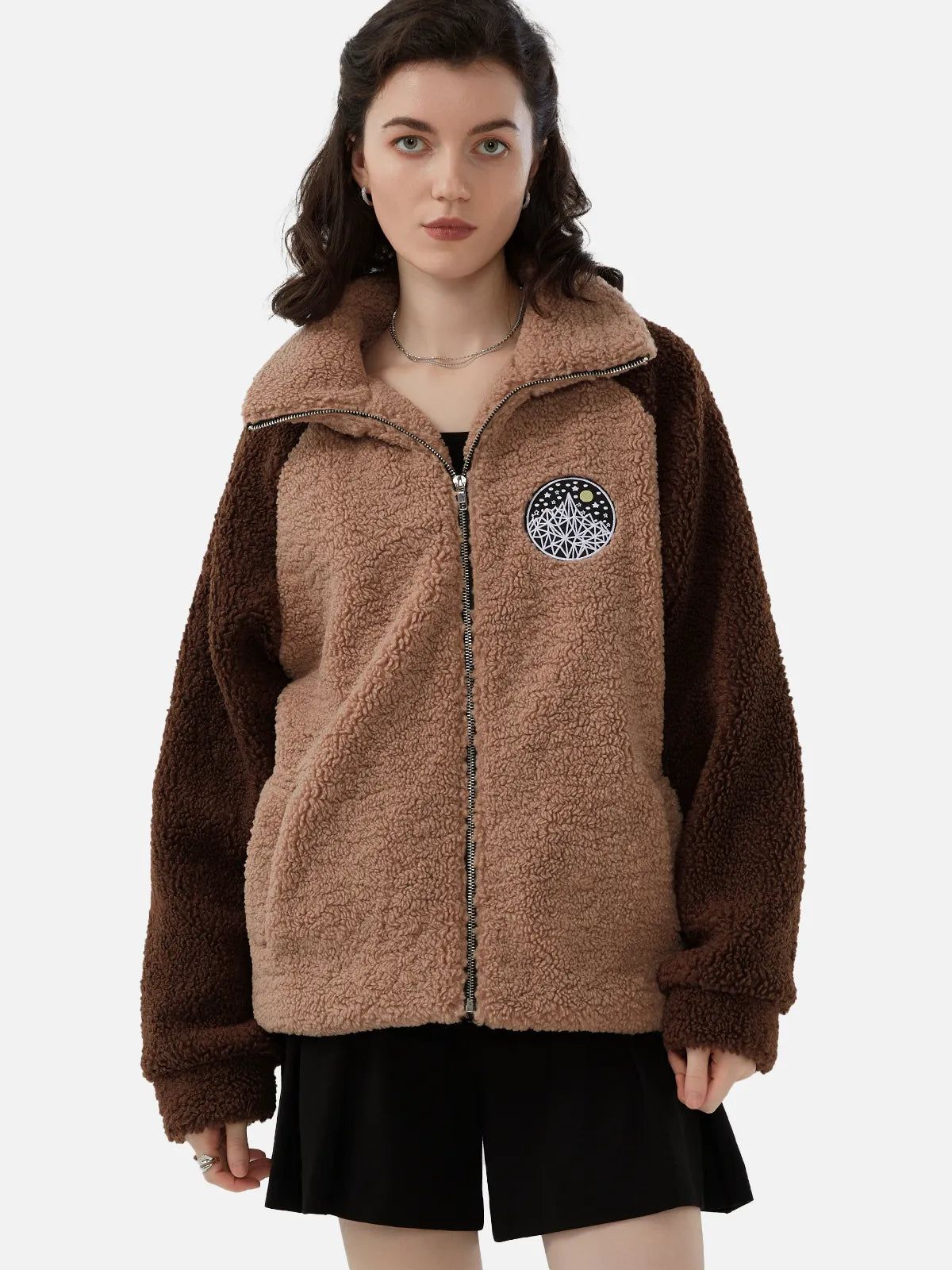 Color-Blocked Fleece Jacket | SDEER