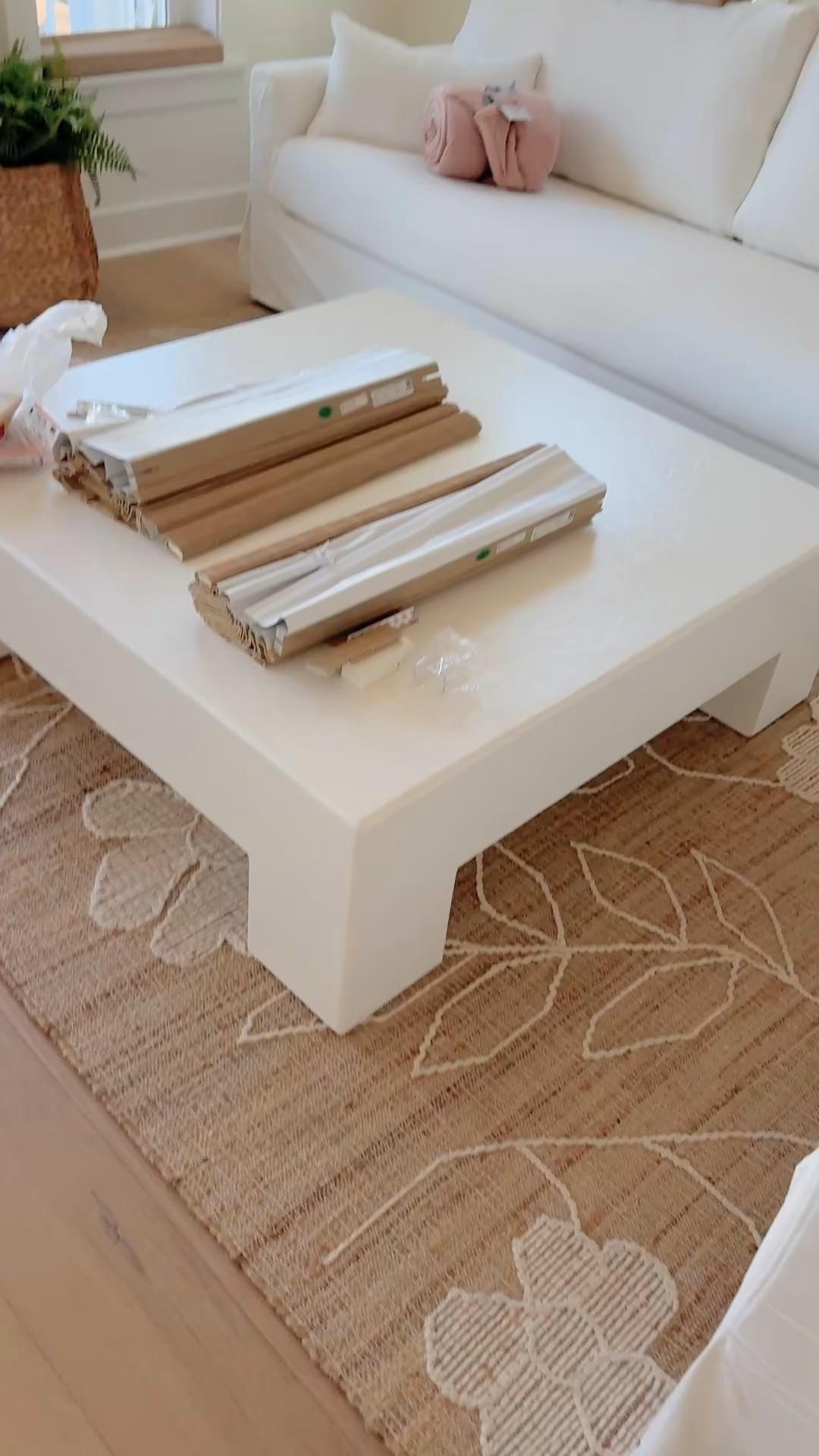 Living room in progress!  The planters are for the front porch which is being painted.  

#LTKHome #LTKSaleAlert