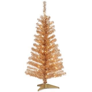 4Ft Pre-Lit Champagne Tinsel Artificial Christmas Tree, Clear Lights By National Tree Company | Mich | Michaels Stores