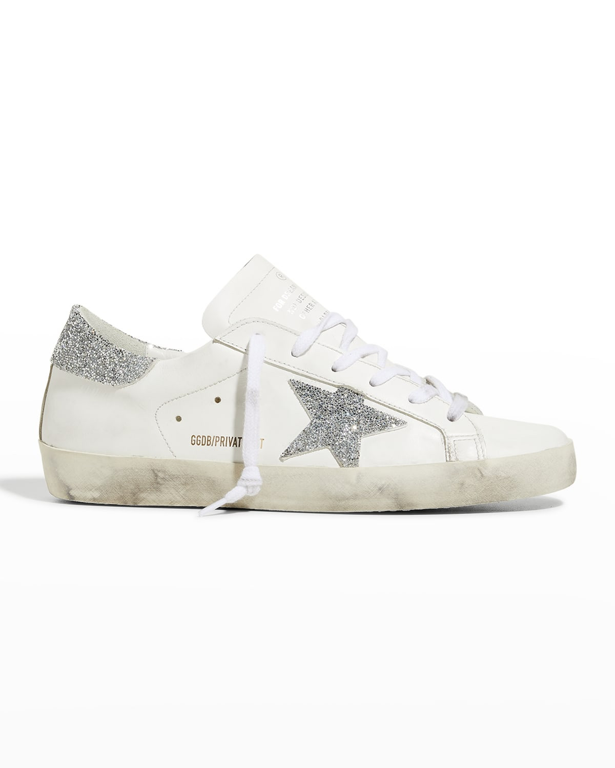 Superstar Crystal Leather Low-Top Sneakers | Neiman Marcus