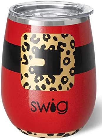 Swig Life 14oz Insulated Wine Tumbler with Lid | Christmas Wine Glasses with Festive Holiday Print | | Amazon (US)