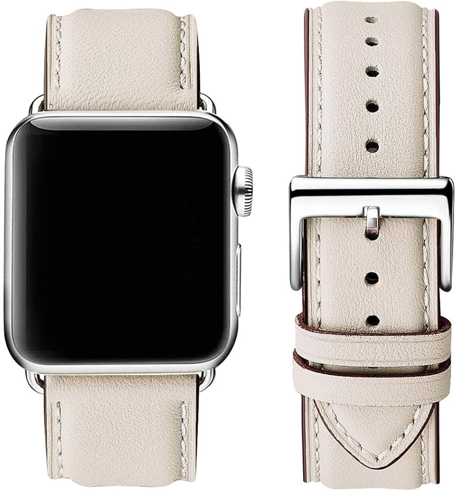 OMIU Square Bands Compatible with Apple Watch Band 38mm 40mm 41mm 42mm 44mm 45mm 49mm, Genuine Le... | Amazon (US)