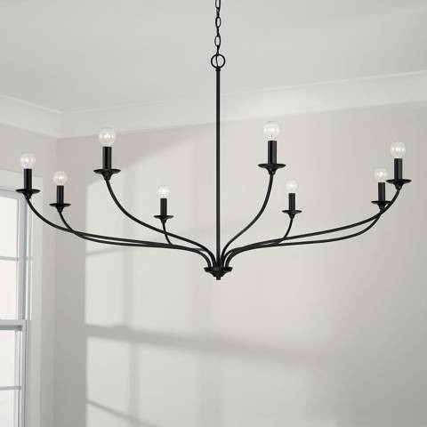 Capital Lighting Dolan 52" Wide Matte Black 8-Light Chandelier | Lamps Plus