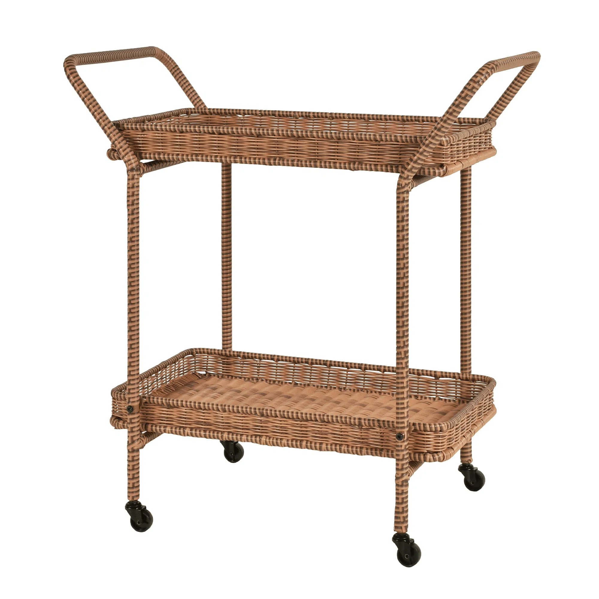 Bay Isle Home™ Warba Bar Cart with Metal Frame and Wicker Outer & Reviews | Wayfair | Wayfair North America