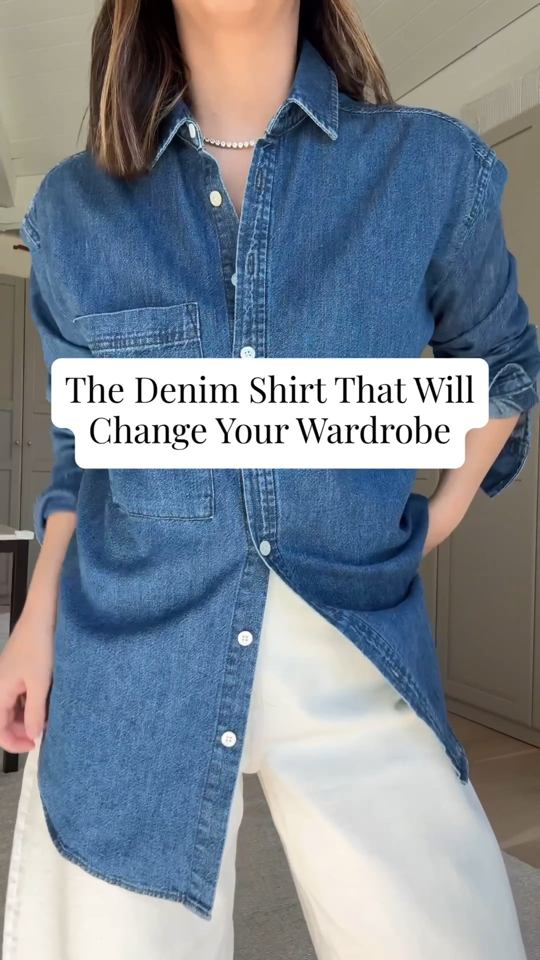The denim shirt that will change your wardrobe. Perfectly roomy, not overwhelming. 

AYR button down xs 
Everlane curve Jean 26 - sized up and cut hems. 
Staud netted flats 35 
Everlane cottons sweater xs
J.crew raffia bag 
Dorsey James necklace 15” 
Quince earrings 
Celine sunglasses

#LTKmomlife #LTKgrwm #LTKPetite