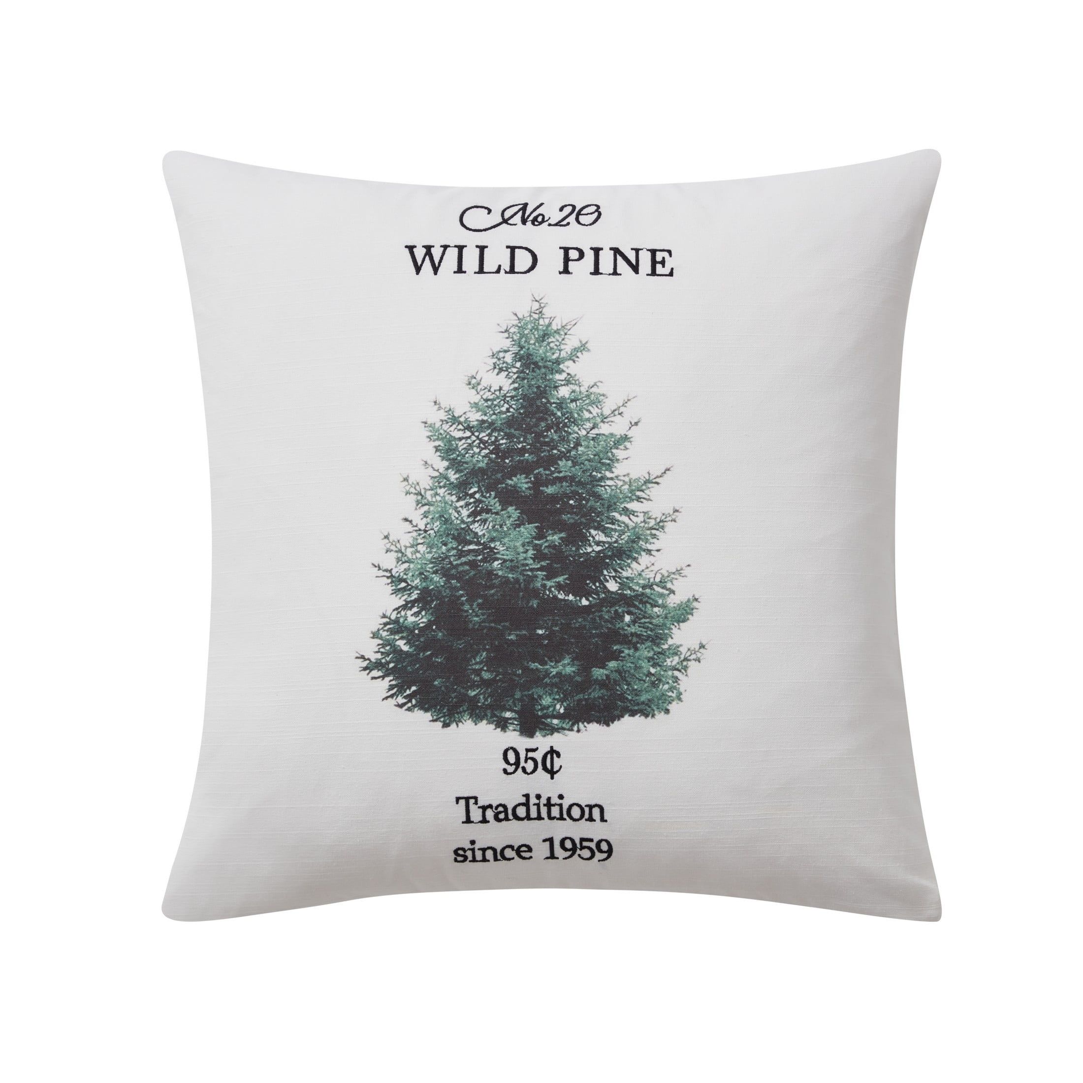 My Texas House Holiday Pine Tree Square Decorative Pillow Cover, 18" x 18", Multi | Walmart (US)