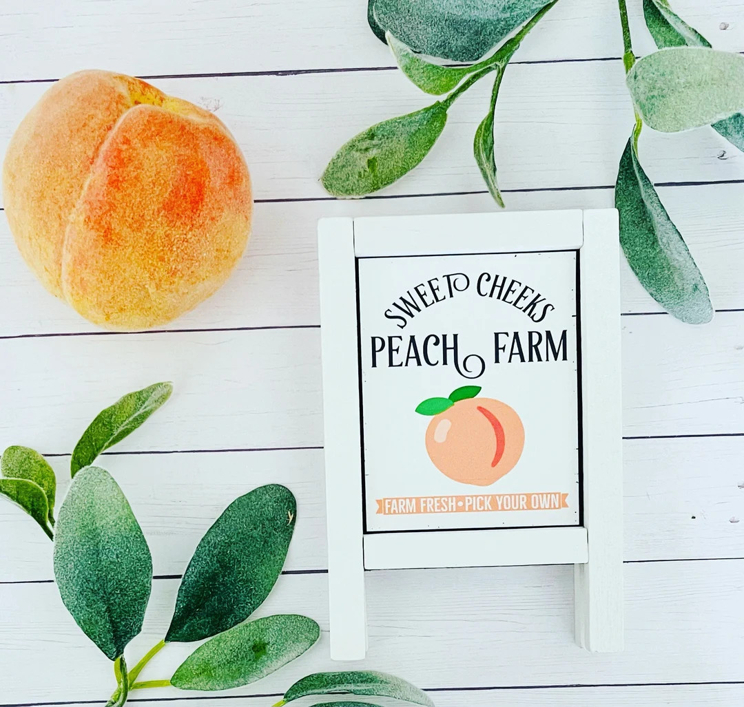Sweet Cheeks Peach Farm Tiered Tray Mini Easel | Etsy (US)