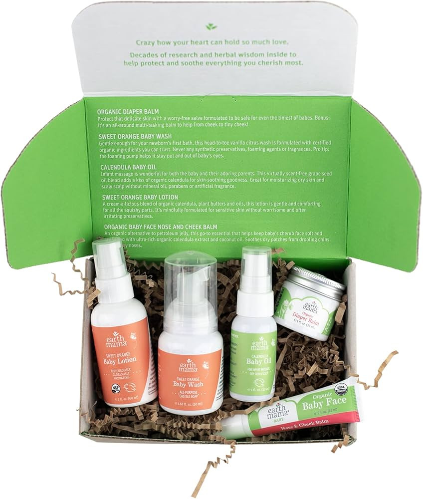 Earth Mama A Little Something for Baby Gift Box |Safe Skin Care Set Newborn Essentials for Baby S... | Amazon (US)