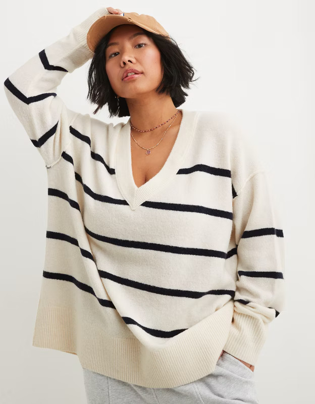 Aerie Unreal V Neck Sweater | Aerie