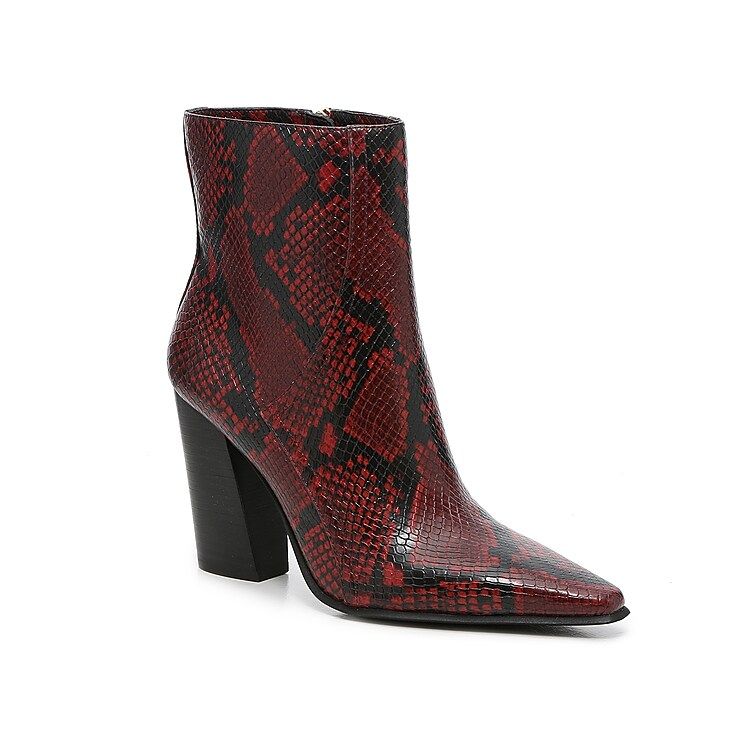 JLO JENNIFER LOPEZ Dorindah Bootie - Women's - Red Snake Print - Block Bootie Western | DSW