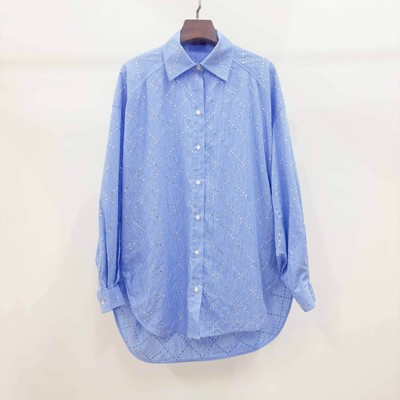 Sandro Women's Blue fashion Loose Long-sleeved Shirt | eBay US