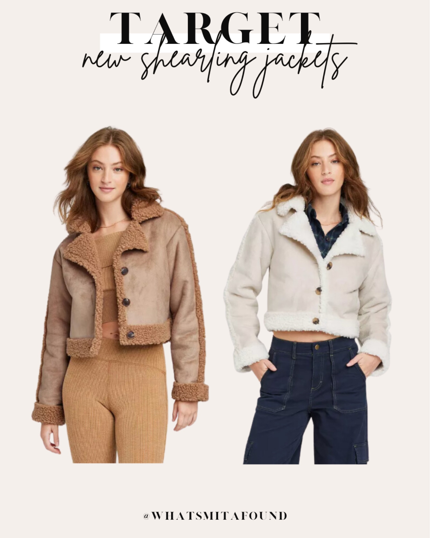 Target new arrival, target fall jacket, target shearling jacket, affordable shearling jacket, trendy shearling jacket, faux shearling jacket, cropped shearling jacket, trendy fall jacket, trendy winter jacket, trendy jacket, affordable jacket, beige jacket, tan jacket, brown jacket 

#LTKstyletip #LTKfindsunder50 #LTKSeasonal