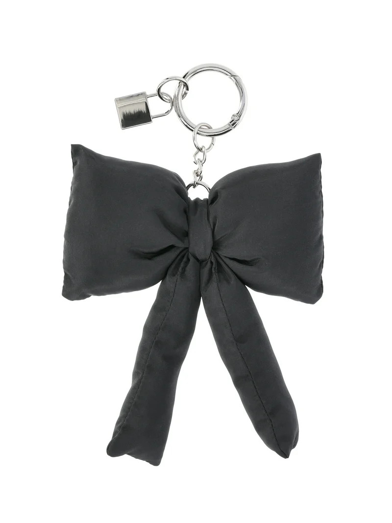 No Boundaries Women's Bag Charm, Black Puffer Bow | Walmart (US)